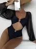 Kvinnors badkläder Cut Out Ring Linked One Piece Swimsuit Women Slimming Bodysuit Summer Beach Bathing Suit