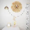 Decorative Figurines Home Boho Decor Handmade Woven Cartoon Lion Wall Hanging Decoration Cotton Thread And Straw Animal Ornament Children