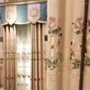 Tenda ricamata per la camera degli anziani in stile cinese, tende color caffè per soggiorno, camera da letto, decorazioni per la casa di lusso