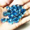 Chandelier Crystal Camal 50Pcs 14MM Sky Blue Prism Octagonal Loose Beads 2 Holes Lamp Part Suncatcher Garland Hanging DIY