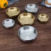 BOILS CRIANÇAS CRIANÇAS Adultos de calor duplo isolado Rice Sopa Sopa Kitchen Tableware 304 ouro inoxidável e prata coreano