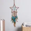 Figurine decorative Acchiappasogni rustici per camera da letto Stella/Luna Boho Catcher Ornamento da appendere alla parete Soggiorno Dormitorio Regalo di festival