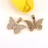 Pendant Necklaces 10Pcs Charms Crystal Zircon Butterfly Copper CZ Cubic Pave Insect For Jewelry Making Accessories