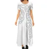 Party Dresses Polynesian Custom Pattern Short Sleeve Mid-Length Slim Sexy Dress Summer Women's Clothing Robes Plus Size 8XL