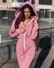 Women's Jumpsuits & Rompers Laipelar Women Winter 2023 Long Sleeve Hooded Outfits Zipper Sexy Clubwear Jogging Bandage Bodycon Fitness Jumps