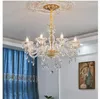 シャンデリアクリア白いクリスタルライトシャンデリアヨーロッパスタイルの寝室ヴィラリビングルームライト照明クリスタル屋内ランプ