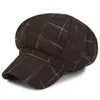 Sboy chapeaux hiver accessoires de mode boulanger garçon chapeau chaud vêtements de rue casquette Vintage Plaid unisexe tout-match