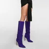 Boots Sexy Brand Luxury Silver Crystal Knee Women Women High Heel Rhinestone Nightclub Prom Shoes 414243 221215