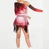 Bühnenkleidung Eislaufen Kleid Damen Mädchen Ausgefallene Figur Rot Elasthan Hohe Elastizität Wettbewerb Handgemacht