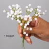 Fleurs décoratives couronnes LOT blanc gypsophile petit bouquet bébés artificiels souffle faux fleur mariage décoration de la maison en plastique PlantDe