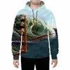 Herrtröjor Amazon 2023 Galaxy Sky Crossing 3D Printed Hooded Coat för män och kvinnor