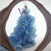 Lässige Kleider Erstaunliches 3D-Design Rüschen abgestuftes Abendkleid Frauen 2023 Puffy Sky Blue Tiefer V-Ausschnitt Rückenfrei Lange Schleppe Organza Umstandskleider
