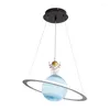 Pendant Lamps Children Room Lamp Planet Astronaut Boy Bedroom Creative Modern Simple Moon Sky Chandelier Llights