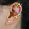 Backs Earrings Trendy Clip On Earcuffs For Women Gold Color C Shaped Stackable Enamel Ear Cuff No Pierced Party Wedding Jewelry 2023