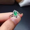 Cluster Rings Shilovem 925 Sterling Silver Real Natural Emerald Classic Fine Jewelry Women Wedding Present Plant 4 6mm MJ0406432AGML