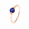 Cluster Rings 585 Purple Gold Plated 14k Rose Blue Gemstone For Women Opening Justerbar Simple Elegant Engagement Jewelry Gift