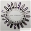 Konst och hantverk Natural Stone Crystal Pillar Charms Amethyst Chakra H￤ngen f￶r smycken som g￶r DIY -halsband￶rh￤ngen Drop Delivery Dh8oy