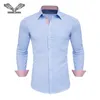 Chemises décontractées pour hommes VISADA JAUNA Chemise boutonnée Oxford à carreaux pour hommes Poche poitrine Smart Casual Classic Social Brand Chemises habillées à manches longues N5134 230114