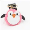 Key Rings Adorable Penguin Ring Pompom Car Keychains Pendant Fur Ball Keyfobs Pendants Cartoon Couple Ornament Jewelry P59Fa Drop Del Dhugc