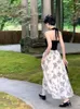 Casual Kleider Sommer Floral Sexy Elegante Halfter Kleid Frauen Frankreich Vintage Abend Party Midi Schwarz Backless Koreanische Stil 2023