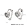 Boucles d'oreilles cerceaux Fashion coréenne mini coeur carré coeur zircon oreille boucle pour femmes bijoux 2023 Piercing tendance