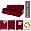 Stoelbedekkingen Elastische Polar Fleece 3-zits Recliner deksel met bekerhouder Louner leuning leunstoel All-Inclusive Sofa Slipcover voor woonkamer