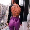 Women's T Shirts 2023 Women Sexy Ladies Top Long Sleeve Backless Party Clubwear Casual Bandage Hollow Out Slim Short Female Clothing