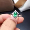 Cluster Rings Shilovem 925 Sterling Silver Real Natural Emerald Classic Fine Jewelry Women Wedding Present Plant 4 6mm MJ0406432AGML