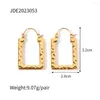 Hoop kolczyki UWORLD Oświadczenie metalowa tekstura ze stali nierdzewnej Huggie 18K Gold Waterprowood Waterproof Fashion Biżuteria Kobiety