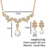 Necklace Earrings Set Liffly Fashion Dubai Crystal Gold Stud Earring Wedding Anniversary Gifts Charm Women Jewellery Accessories