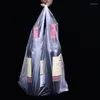 Emballage cadeau 100 pièces supermarché sacs en plastique avec poignée 2023 stockage Transparent sac à provisions rouleau emballage alimentaire garder frais outils