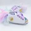 First Walkers Big Flower Back Design Baby Toddler Shoes Bright Colorful Infants Baby Shoes born First Walkers Lace-up 230114