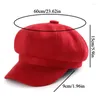 Boinas Mujeres Cálido Sólido Plano Octagonal Cap Artista Pintor Sboy Sombrero Otoño Invierno Protector Solar Bonnet Enfant Fille