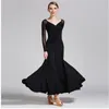 Stage Wear Lady Modern Dance Dress Long Sleeve Perspective National Standard Ballroom Dancing Suit Adult Uniform B-6187