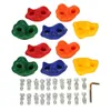 Klättringsladdar slingar och webbbandpaket med 10 Rock Holds Wall Stones Kit Set Backyard Kids Toys med montering av hårdvaruskruvar1