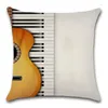 Oreiller musique Piano clavier imprimé couverture décor chaise canapé siège voiture taie d'oreiller décorative maison maison chambre ami enfants cadeau