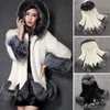 Kadın Yün Karışımları Kış Kırılgan Moda Kadın Kapşonlu Palto Sahte Kürk Mink Rahat Palto