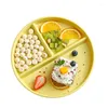 Plates Compartment Plate For Round Plastic Dinner Dinnerware Dining Serving Dishes Cake Salad Kitchen Useful