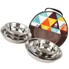 Dinnerware Sets 17pcs Camping Stainless Steel Bowl Plate Utensils Portable Tableware With Storage For Outdoor Soup Noodles Salad