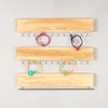 Portagioielli Organizer da parete Set di 3 organizer da appendere in legno Porta collane Bracciali Ganci Anelli Rack