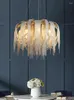 Candeliers Italian Light Luxury Tassel Sala de estar lustre pós -moderno Restaura vermelha quarto El lâmpada de designer de engenharia