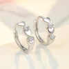 Hoopörhängen Starmoon Fashion 925 Sterling Silver Heart Zircon Small For Women Jewelry Gifts