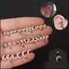 Dangle Lustre Zircon Étoile Lune Fleur Petites Boucles D'oreilles Or Stud Piercing Boucle D'oreille Pour Les Femmes Creative Oreille Os Mini Ponction Jewe Dhmfy