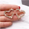 Stud Fashion Jewelry S925 Sier Post Earrings Diamond Crystal Heart Drop Delivery Dh4Dq