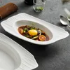 Plates Western-style Soup Dishes Deepen Ceramic Pasta White French Steak Kitchen Fruit Salad Dishes.