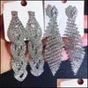 Dangle żyrandolowy kąt rhinestone Kolki Bride Biżuteria Kobiety Wyolbrzymiony Big Claw Chain Diamond Long Farring Losowy wysłanie DHP07
