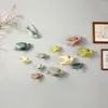 装飾的な置物3D鳥の形ハンギングペンダントセラミックウォールクラフト装飾