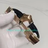 Orologio da uomo con scatola Orologi da polso da uomo Quadrante nero da 40 mm con gemme multicolori Arcobaleno con diamanti Cinturino in caucciù in oro rosa Orologi automatici