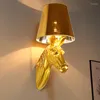 Vägglampor nordisk lampa vardagsrum guld hästhuvudbelysning dekoration sovrum för heminredning inomhus belysning gåva sconce