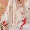 Kadın bluzları Yaz Kadın Mori Kei Kızlar Çiçek Embroiderey Vintage Fener Kollu Tatlı girly fırfırlı örgü şifon gömlekleri/bluz